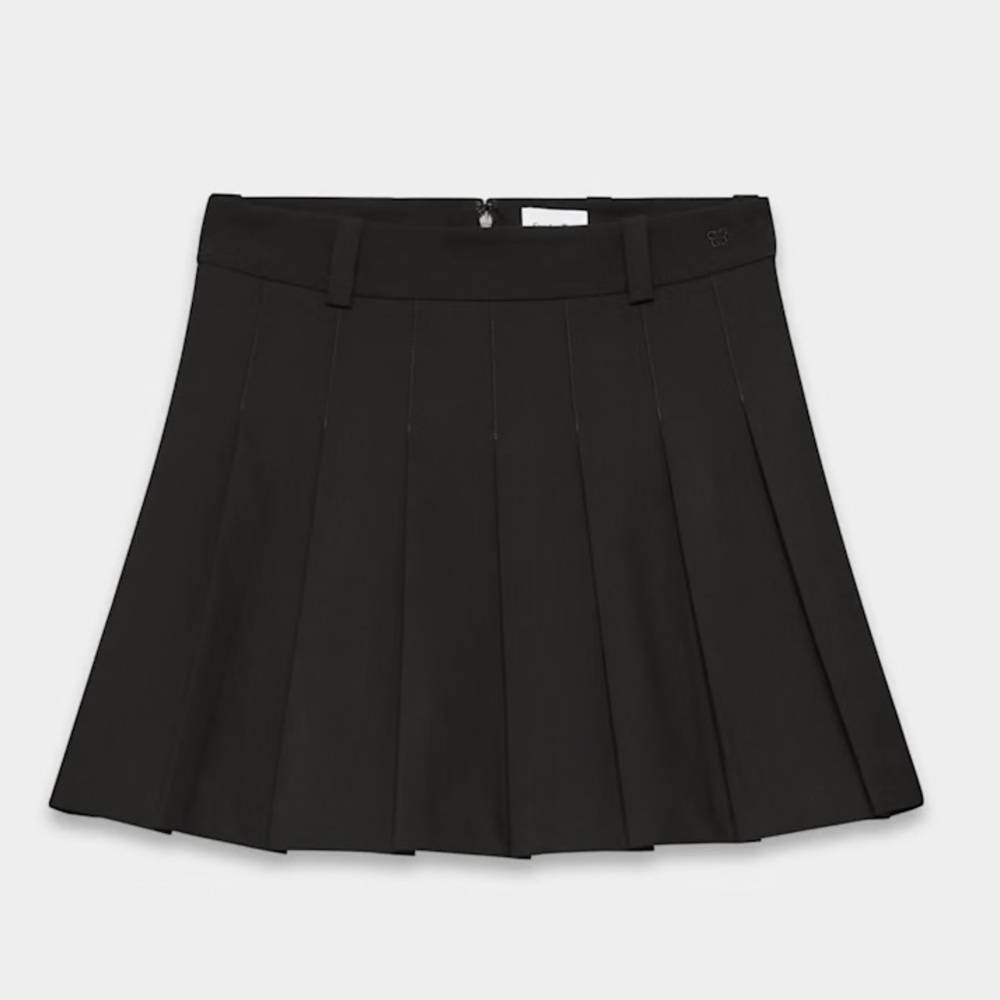 Aritzia Sunday Best Olive Micro Pleated Skirt